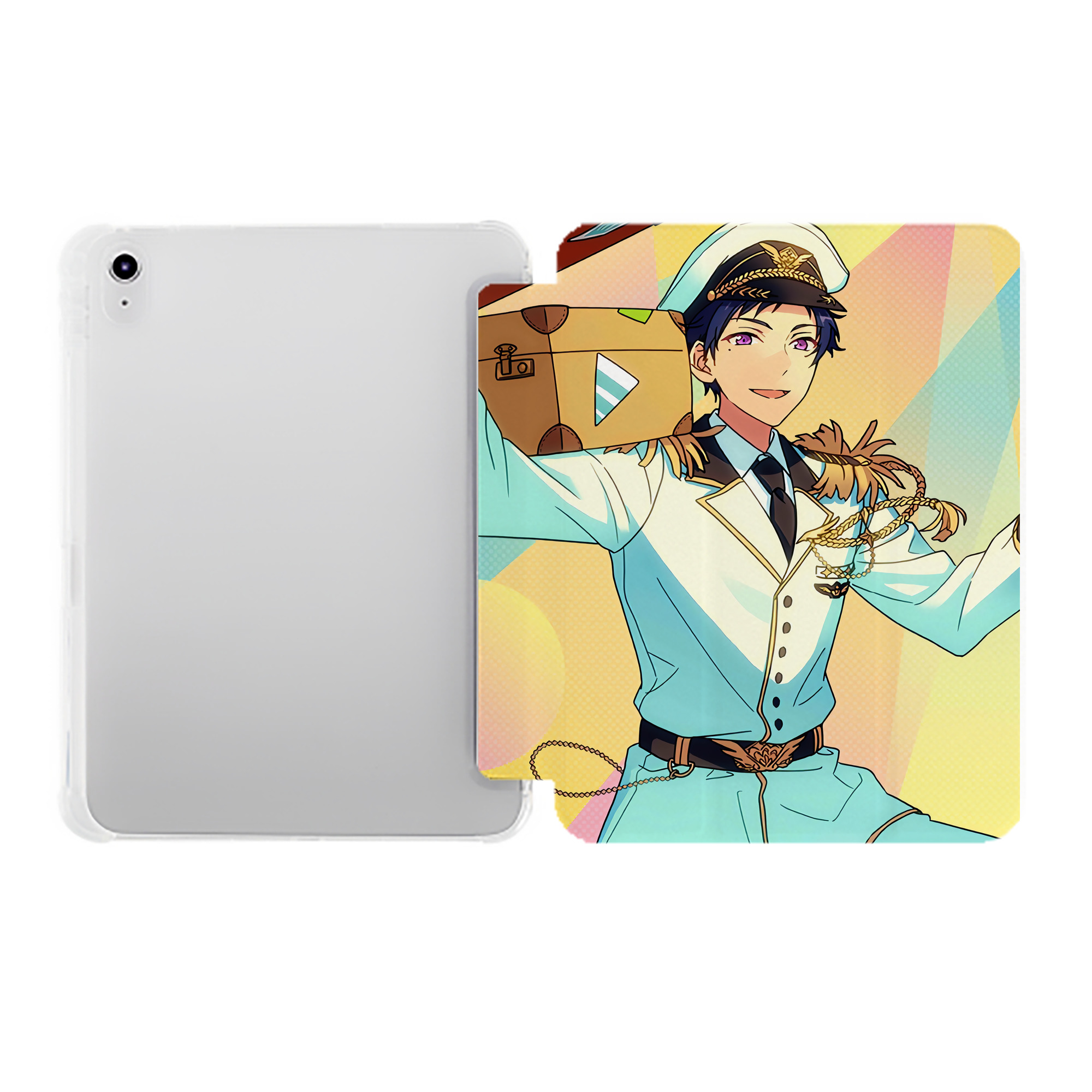 （画像用） あんさんぶるスターズ! Ensemble Stars IPad ケース ペン収納付き 三つ折りスタンド PUレザー×シリコン 対応機種9.5/10.5/10.9インチ